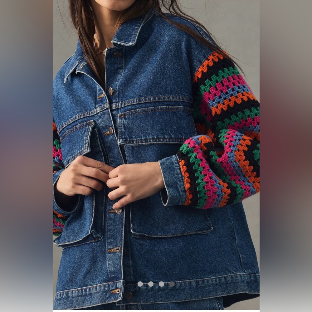 FARM Rio Denim Blue Crochet Jacket - Picture 4 of 12